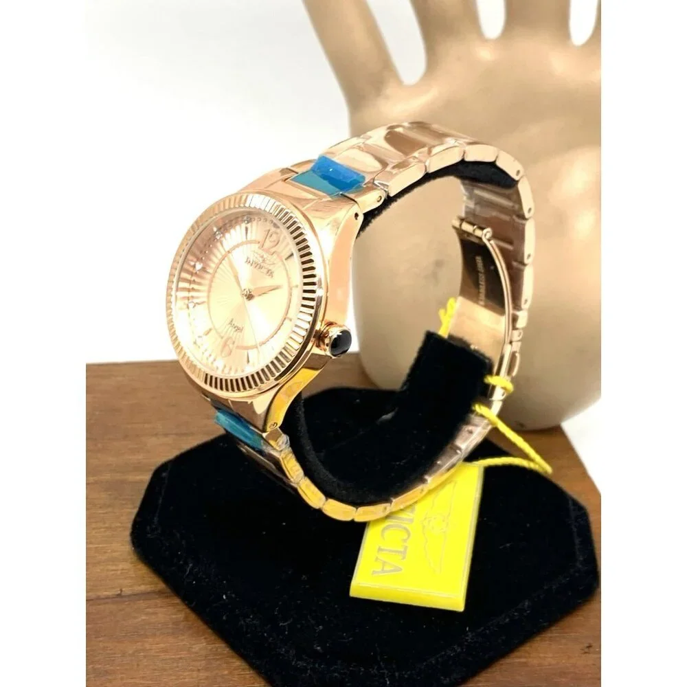 Invicta Women's Watch 28332 Angel Quartz Rose Gold Tone Stainless Steel 35mm
